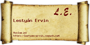 Lestyán Ervin névjegykártya