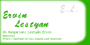 ervin lestyan business card