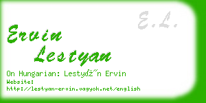 ervin lestyan business card